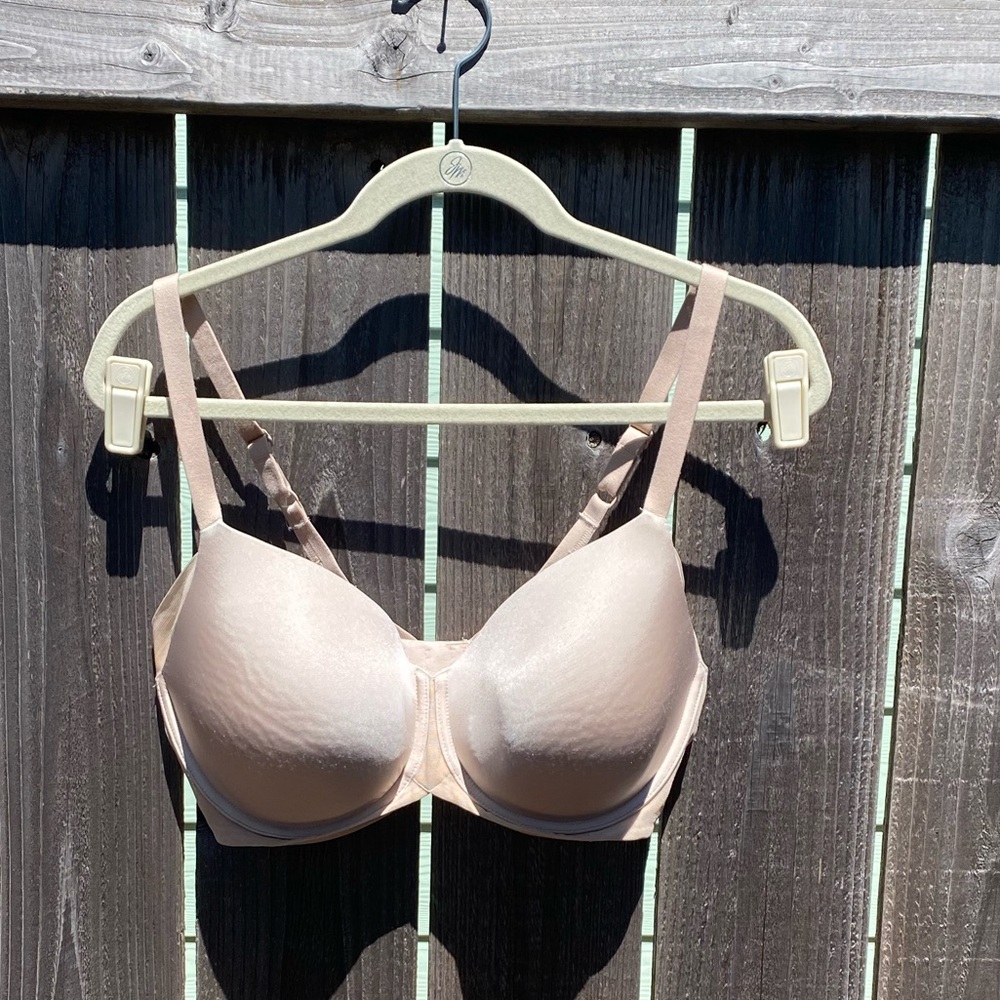 Wacoal 36 DDD bra beige tan nude underwire lined cup full coverage